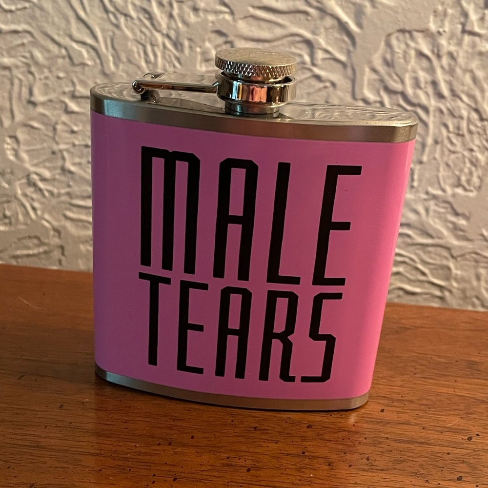 Rare Spencer’s Pink Male Tears 6oz Flask Stainless Steel